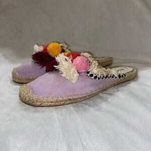 Soludos Coco Espadrille Pom Pom Slides